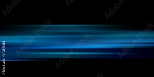 Fototapeta Digitally generated image of blue light and stripes moving fast
