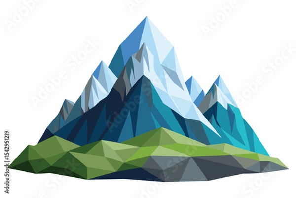 Fototapeta Low poly mountain scene