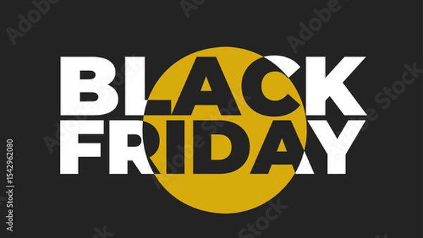 Fototapeta Black Friday typography banner.Horizontal text Black friday sale on black background.Big sale.Graphic elements.Design template for Black Friday sale.