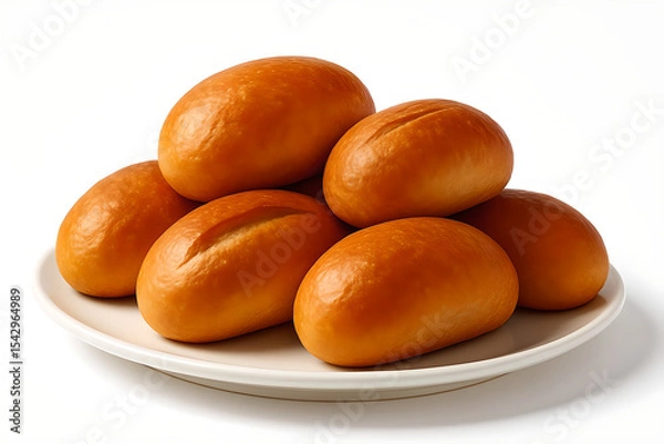 Obraz Crispy bread rolls isolated on white