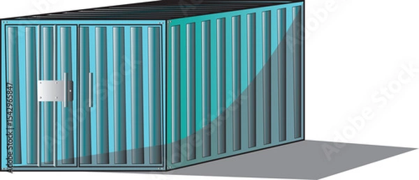 Fototapeta CONTAINER IMPORT VECTOR ILLUSTRATION