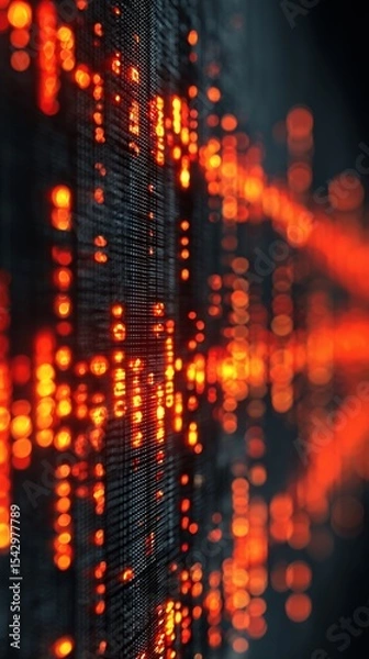 Obraz Digital pixel patterns create a vivid backdrop for communication technology themes in a modern IT services environment