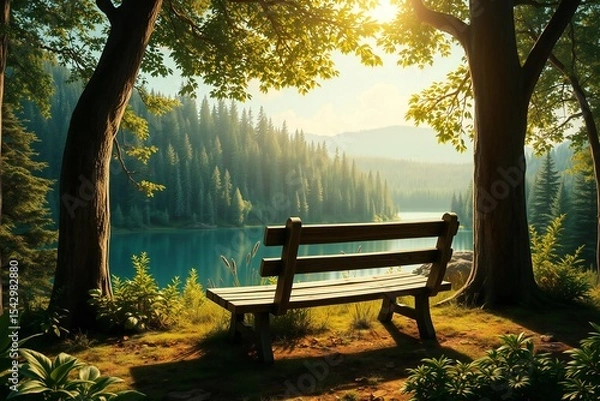 Obraz bench in the park