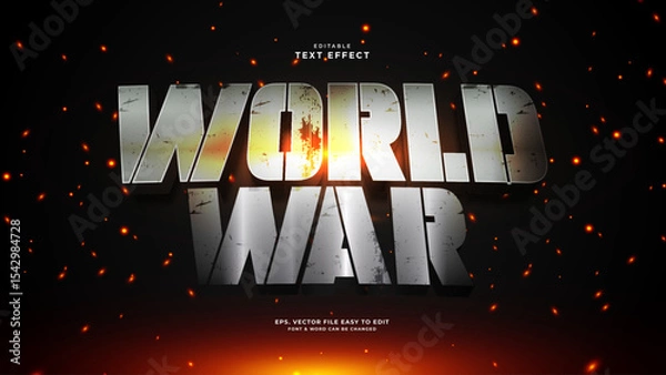 Fototapeta Worldwar editable text effect, game text style