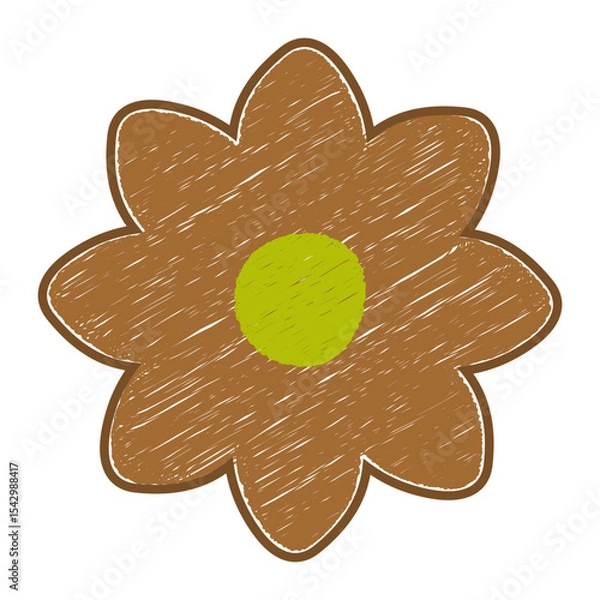 Obraz Hand Drawn Flower Crayon