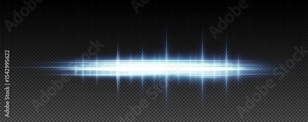 Obraz Blue line light creates a long abstract background. Space energy and glowing effects add magic to the night. Ideal as an Overlay for futuristic designs.