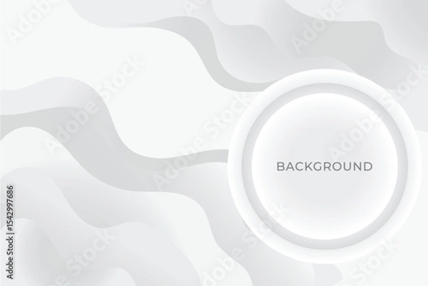 Obraz Abstract Grey Liquid Waves, Serene Abstract Background, Floating Elements