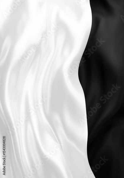Fototapeta White and black  fabric background with copy space 3D render