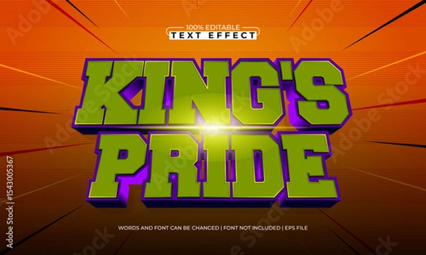 Fototapeta king's pride editable text effect with a knight and sword text style