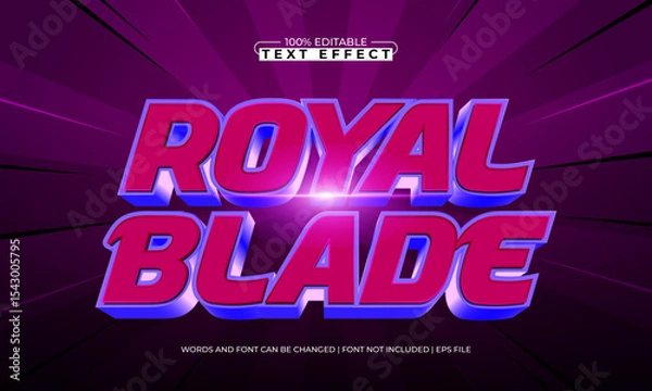 Fototapeta royal blade editable text effect with a knight and sword text style
