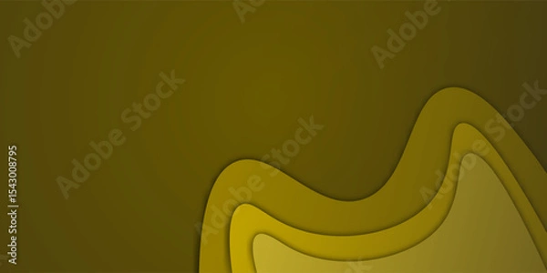 Fototapeta Abstract Yellow and Brown Wave Background with Layered Paper Cut Style

