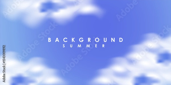 Fototapeta Summer Sky Background with Soft White Clouds and Blue Gradient

