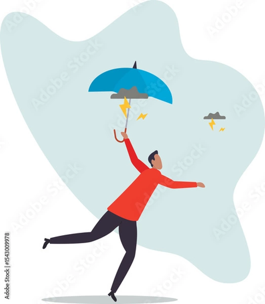 Obraz Business disaster or crisis, too many problems and failure, April fool or depression and mental health.character for design.