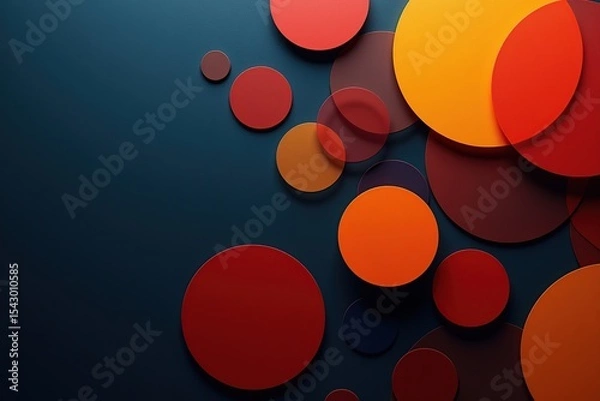 Fototapeta abstract colorful background with glowing red and yellow circles