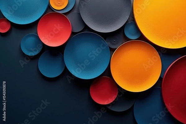 Fototapeta colorful red plastic pipes pattern with round tubes and bright 3d spheres design