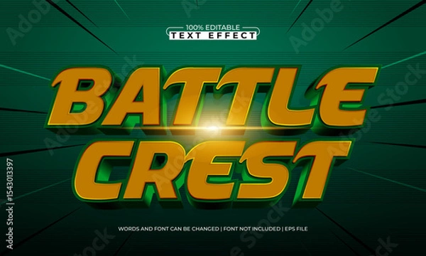 Fototapeta battle crest editable text effect with a knight and sword text style