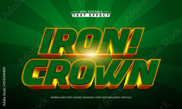 Fototapeta iron crown editable text effect with a knight and sword text style