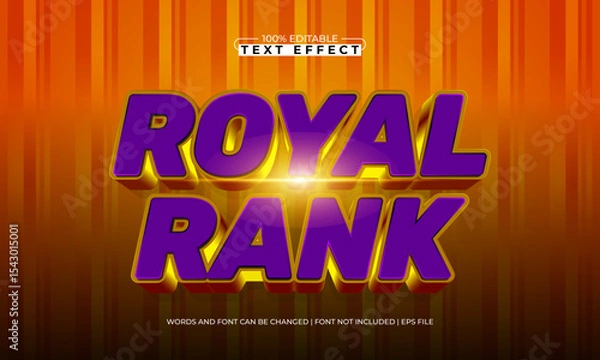 Fototapeta royal rank editable text effect with a knight and sword text style