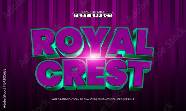 Fototapeta royal crest editable text effect with a knight and sword text style