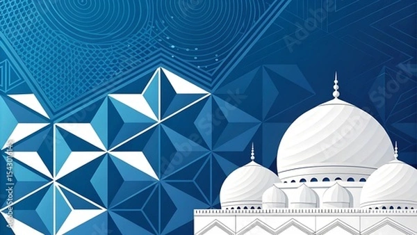 Fototapeta A digital illustration featuring an abstract, geometric pattern with a predominant color of deep white.