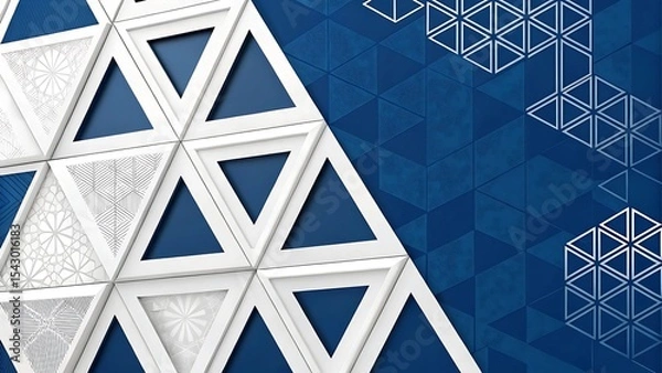 Fototapeta A digital illustration featuring an abstract, geometric pattern with a predominant color of deep white.