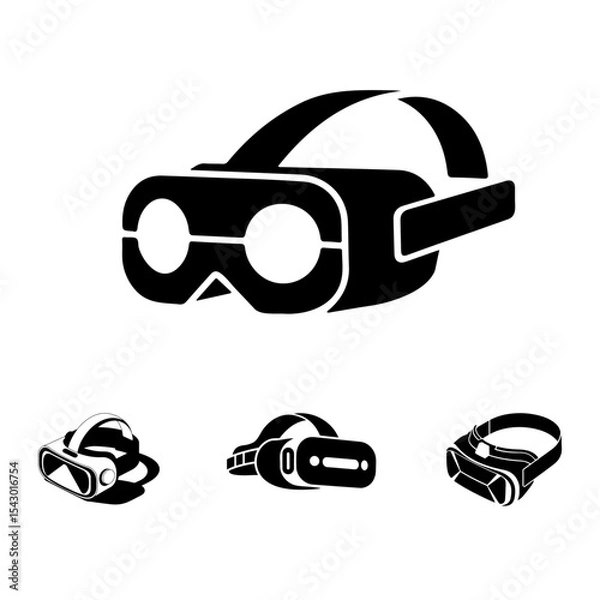 Obraz virtual reality vector icon illustration.