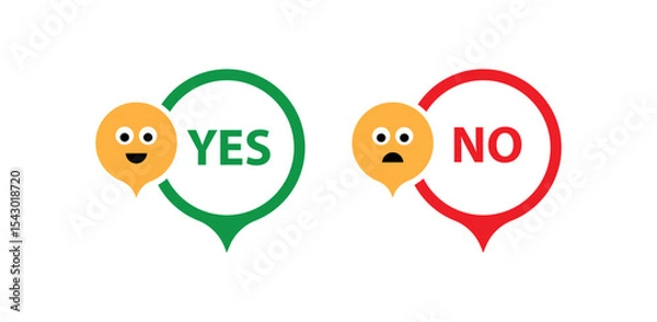 Fototapeta yes and no buttons	