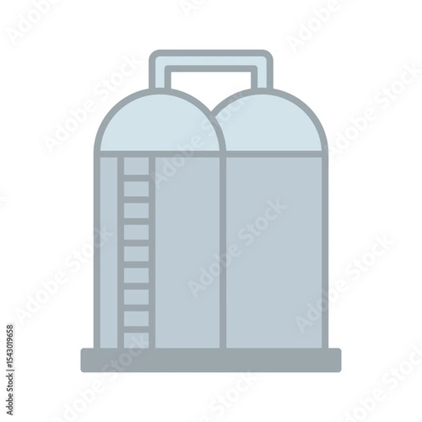 Fototapeta Color icon of industrial grain silo storage.