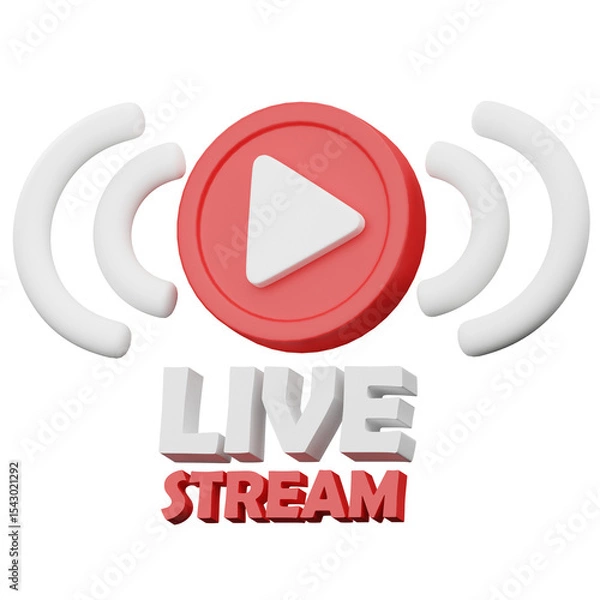 Fototapeta 3D Streaming Signal Icon
