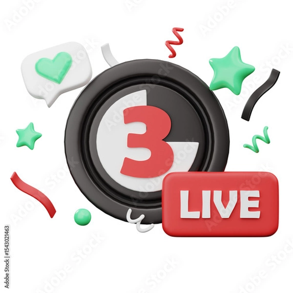 Fototapeta 3D Go Time Three Icon