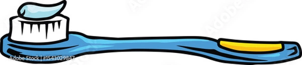 Fototapeta toothbrush and toothpaste illustration