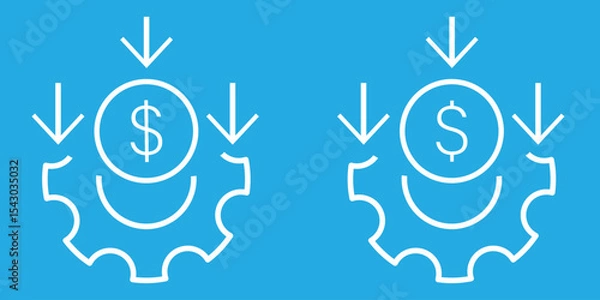 Obraz Cost reduction, money line icon. Cost effective line icons, reducing costs vector set. Low cost management icon in linear style.