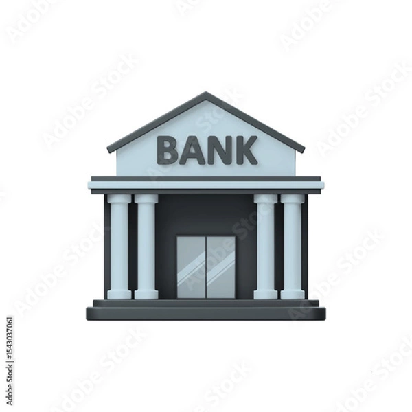 Obraz Banking and real estate concepts merge in this architectural illustration of a house icon, symbolizing the ultimate financial institution