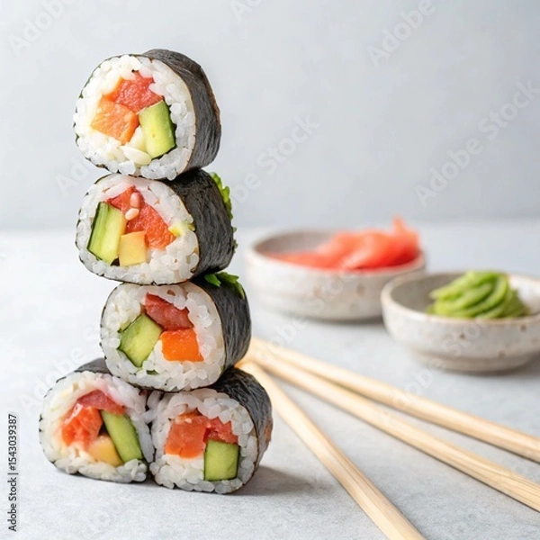 Obraz sushi and chopsticks