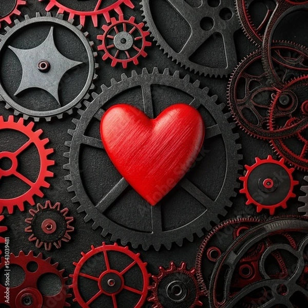 Obraz heart and gears