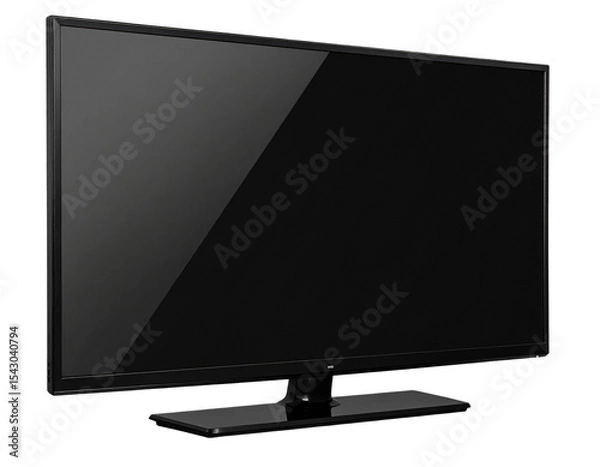 Obraz mockup of a large modern black TV, png file of isolated cutout object with shadow on transparent background 