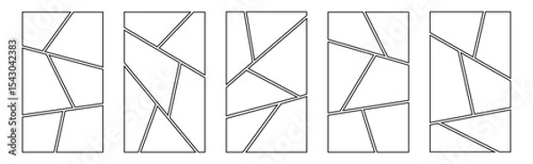 Fototapeta Image collage layout template set black color for photo album, comic page, flyer, banner, poster, brochure, booklet, memory wall vector 10 eps