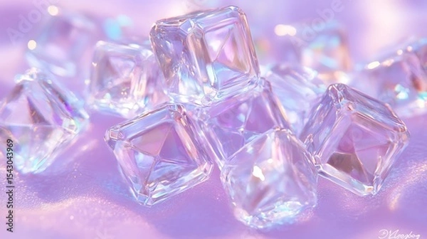 Fototapeta Crystals, iridescent, soft light