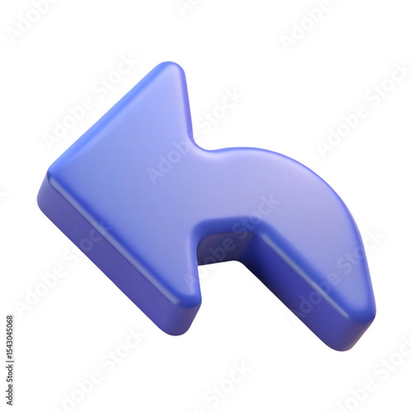 Fototapeta 3d left arrow icon isolated on white background