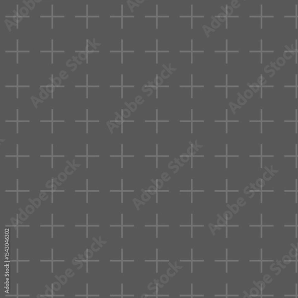 Fototapeta Grid Pattern with Plus Signs on Gray Background