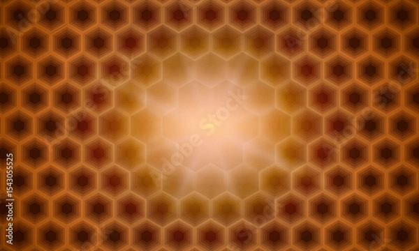 Fototapeta Abstract shiny golden hexagon pattern. honeycomb hexagonal cells texture.