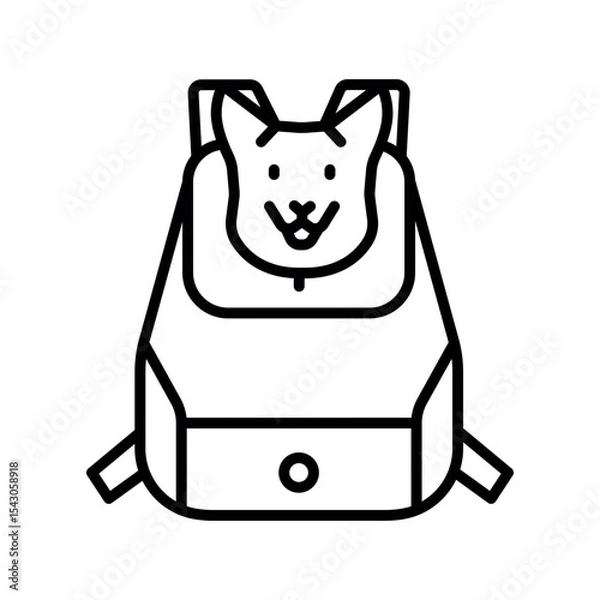 Fototapeta pet carrier black line icon for digital and print projects.