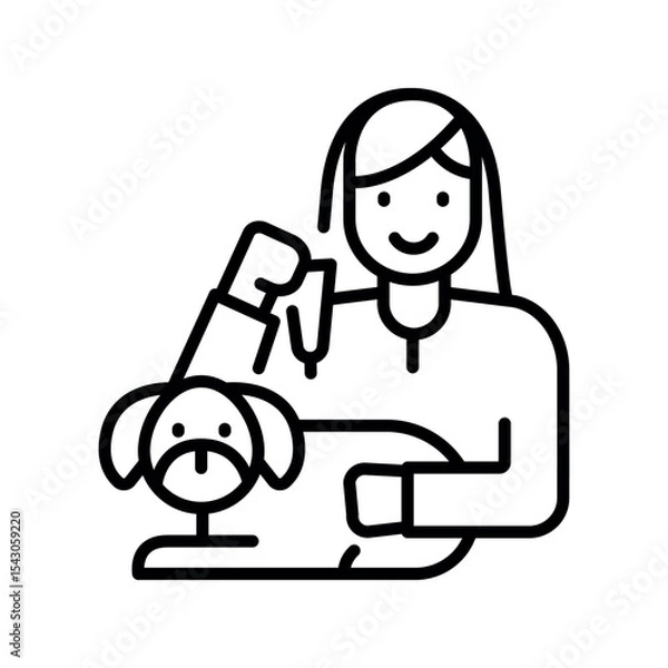 Fototapeta flea treatment black line icon for digital and print projects.