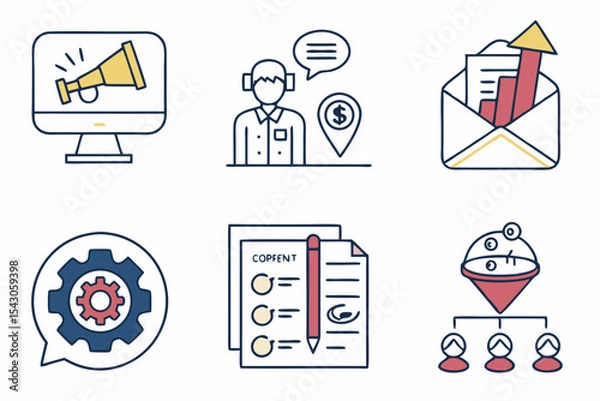 Fototapeta set of business icons