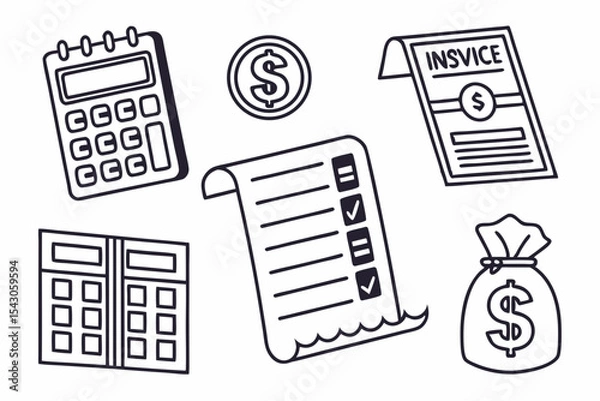 Fototapeta set of business icons