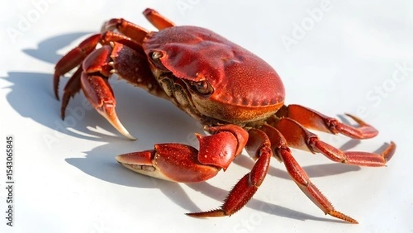 Fototapeta Red rock crab isolated on white background