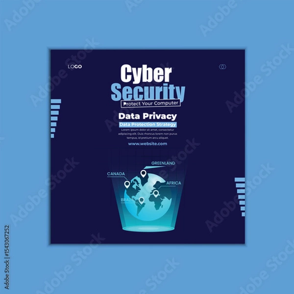 Obraz Cyber security social media post design