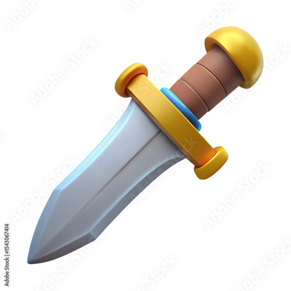 Fototapeta Dagger Isolated on White Background 3D Rendering