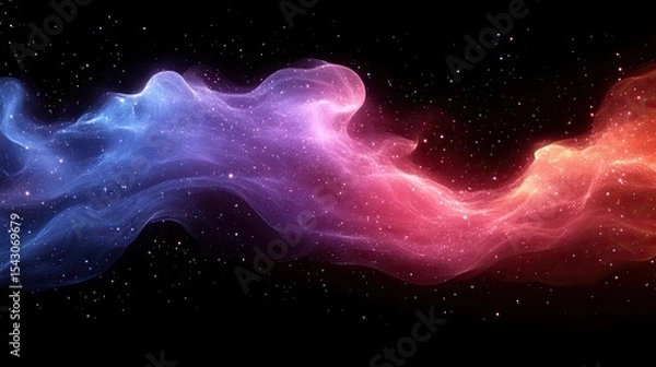 Fototapeta Abstract cosmic nebula swirls across the black void