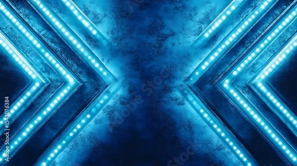 Obraz Abstract blue light design on a dark surface
